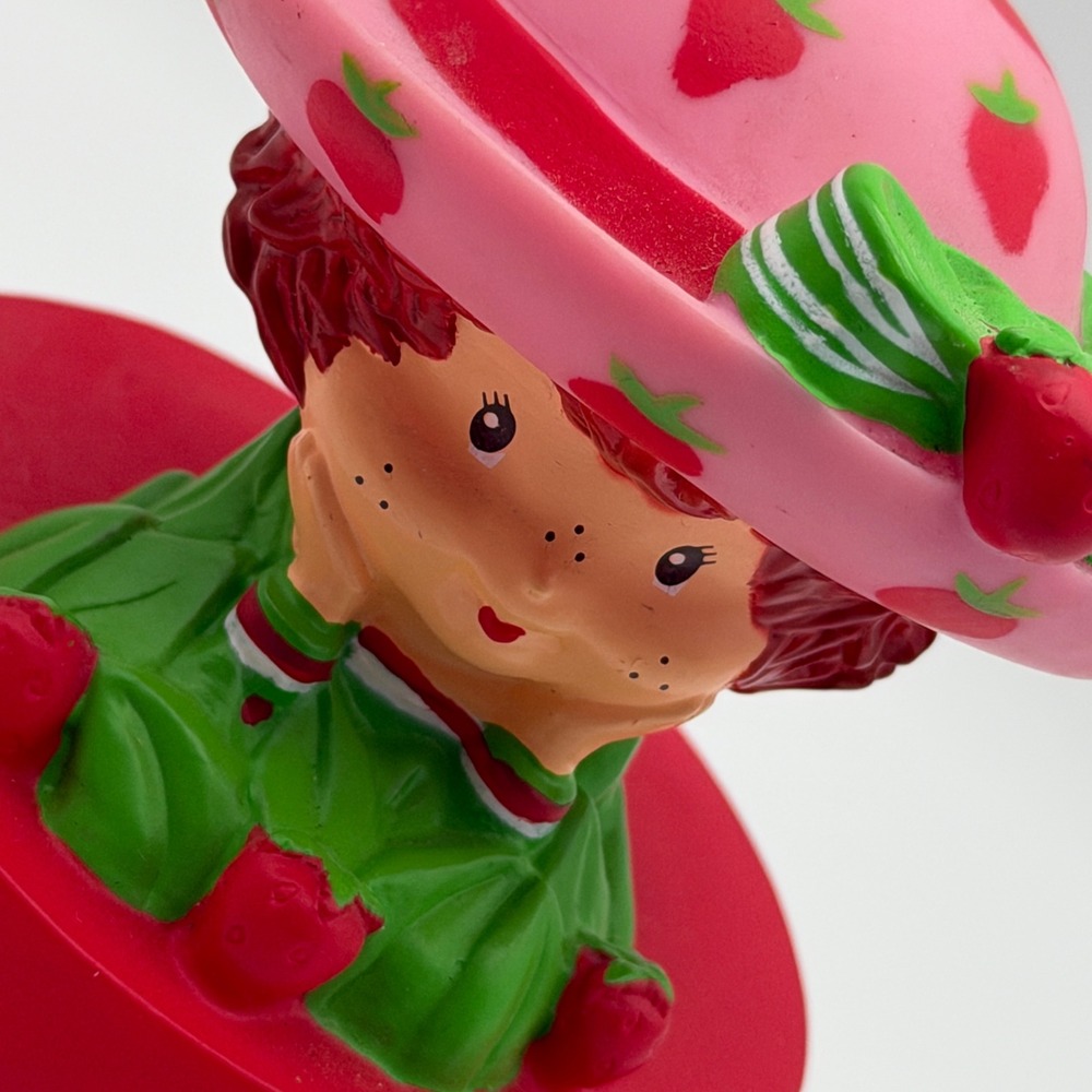 Vintage Strawberry Shortcake Pink Plastic Tumbler Cup‎ with 3D Character Topper